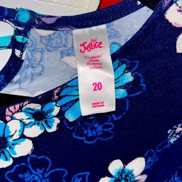 Justice Blue Floral Dress - Picture 2 of 3